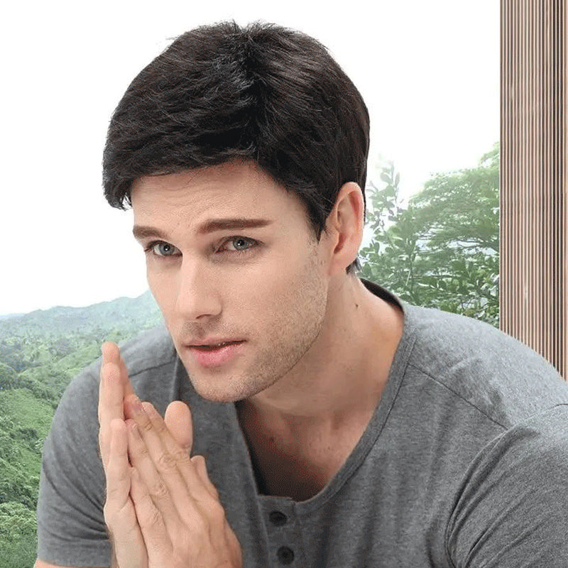 Zwarte pruik met elastisch binnennet