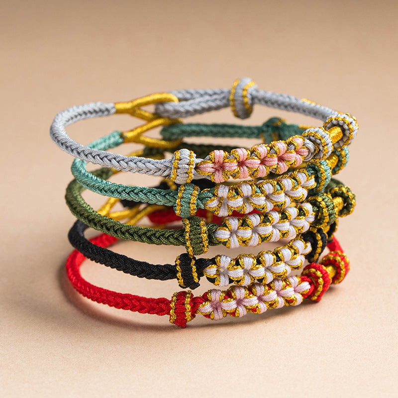 Perzik bloesem knoop armband