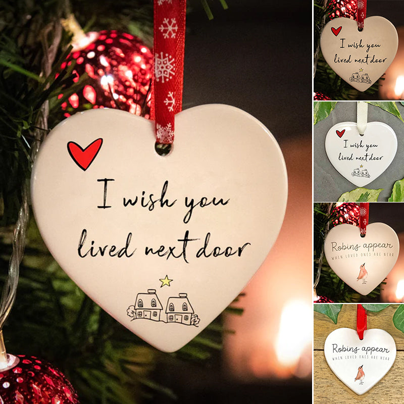 Keramisch hart hangend ornament