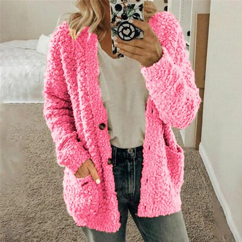 Dames pluche warme winter casual jas