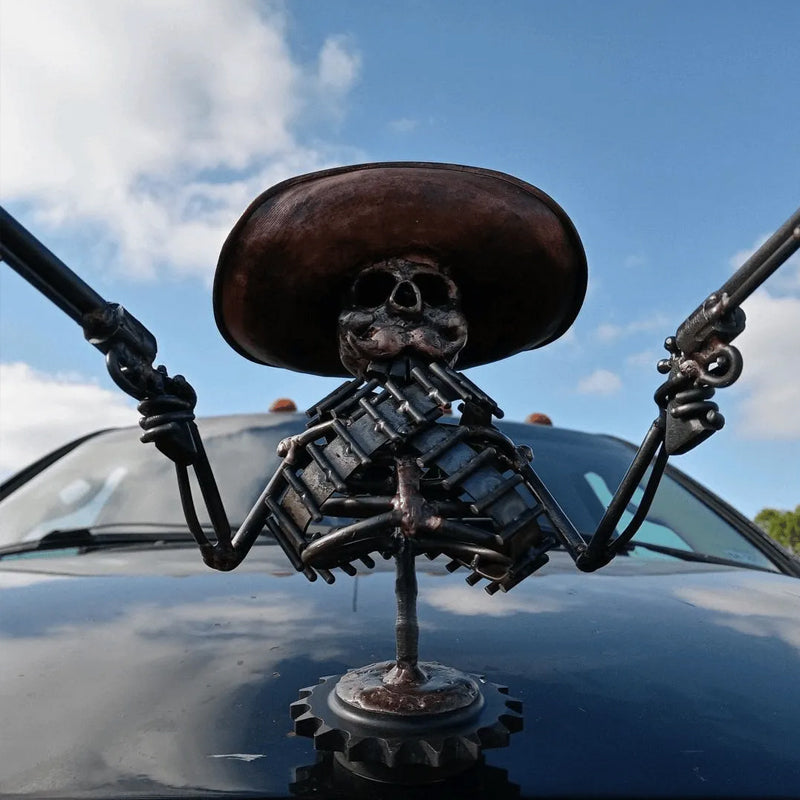 Cowboy Schedel Gunslinger Hood Ornament
