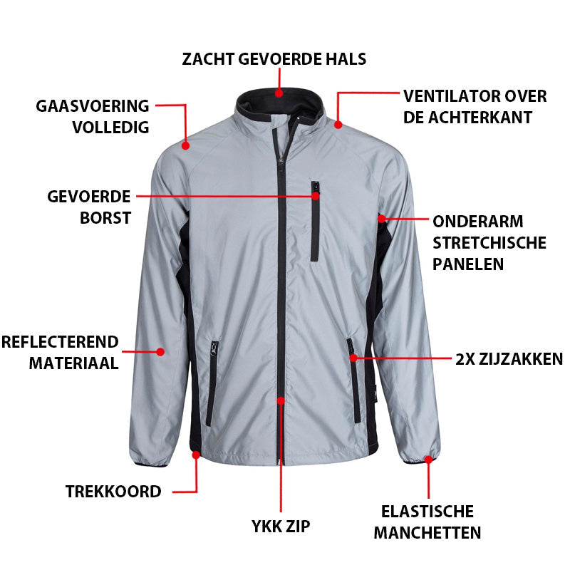 Volledig reflecterend fietsjack met hoge zichtbaarheid Succes