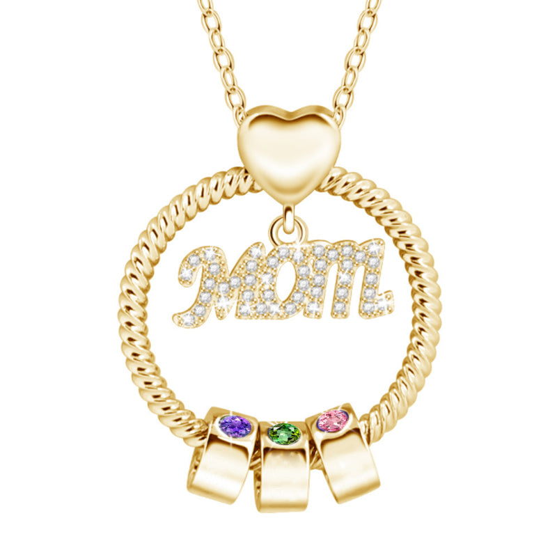 Geboortesteen ketting voor moeder