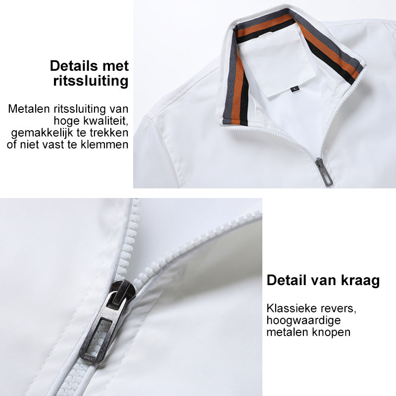 Casual jack voor heren in effen kleur