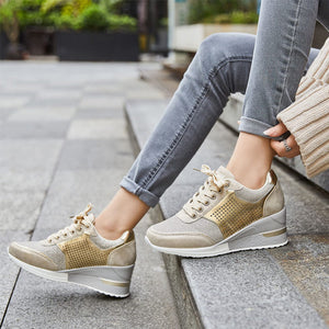 Wedge-sneakers met hoge hak voor dames