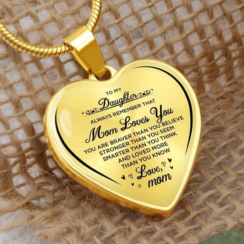 Aan mijn dochter oprechte ketting Love Mom/Dad