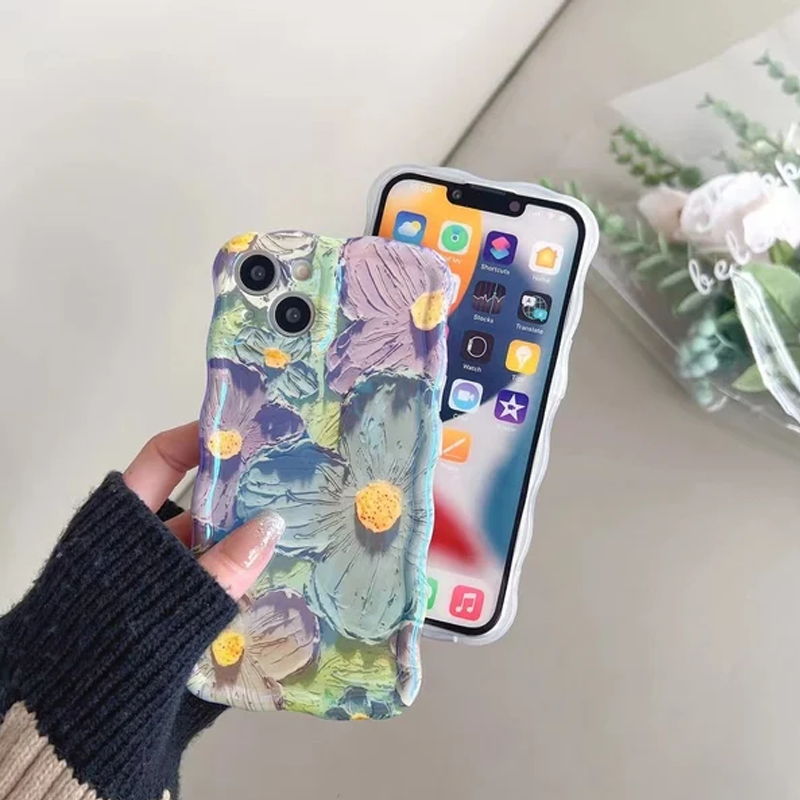 iPhone kleurrijk olieverfschilderij prachtige telefoonhoes