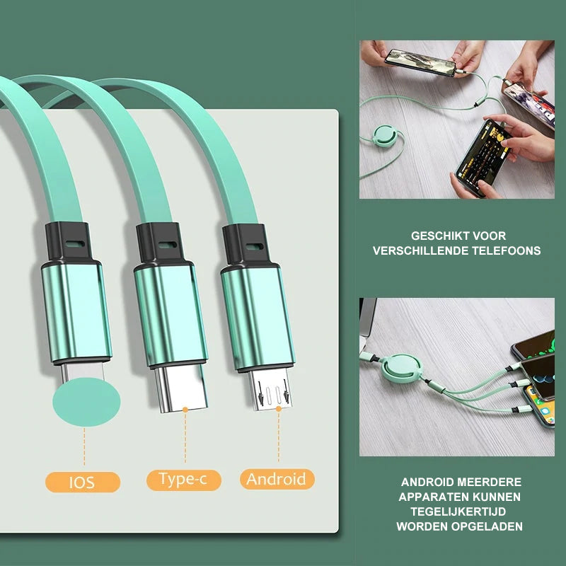 3 in 1 Mobiele Oplaadkabel
