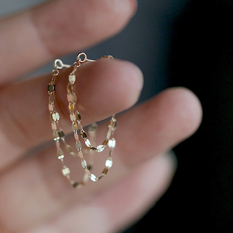 Pailletten ketting kwastje oorbellen