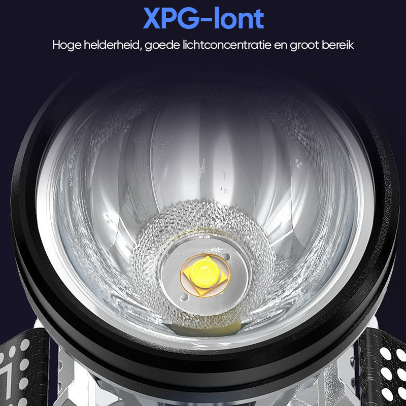 LED-verblindende zaklamp op het hoofd