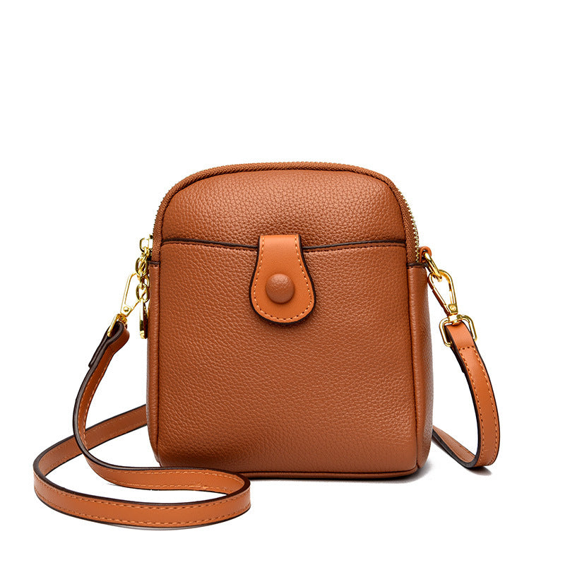 Kleine vierkante tas met één schouder in contrasterende kleur