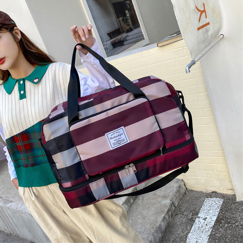 Opvouwbare reistas met droge/natte scheiding