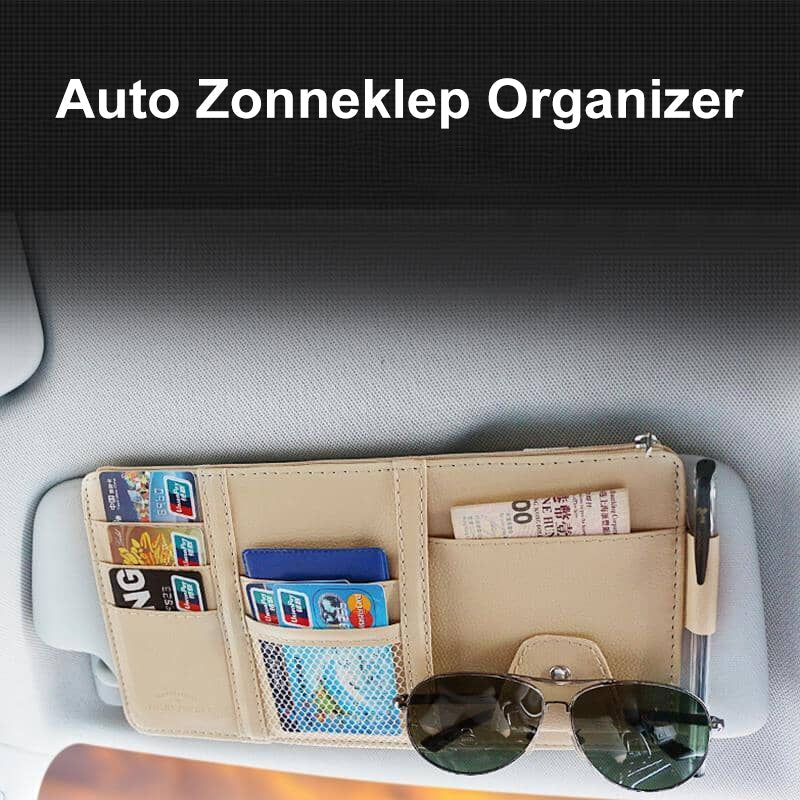 Alles-in-één auto zonneklep organizer