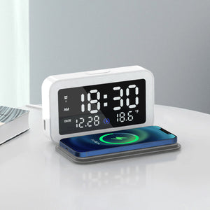 Multifunctionele draadloze oplaadklok