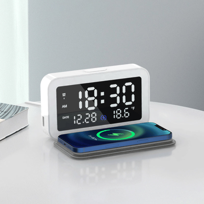 Multifunctionele draadloze oplaadklok