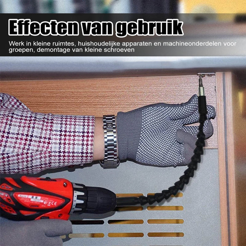 Flexibele boorverlenging met schroefboorhouder