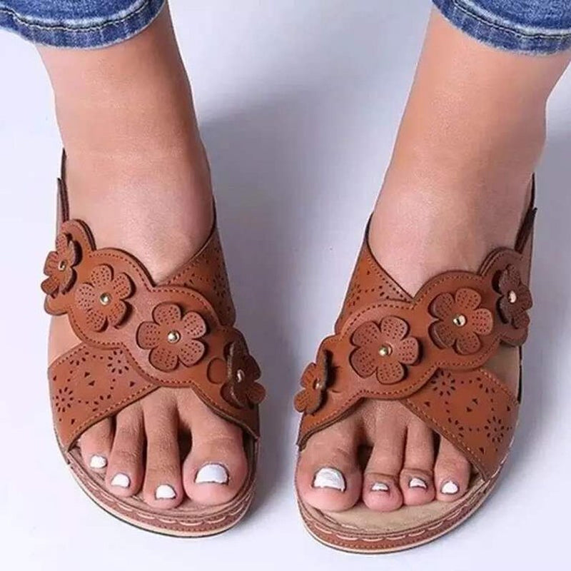 Sandalen met plateauzool in effen kleur