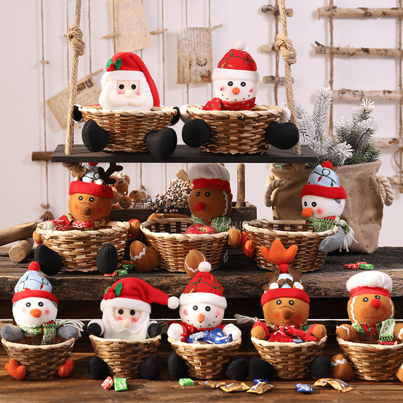 Kerst Snoep Geweven Mand