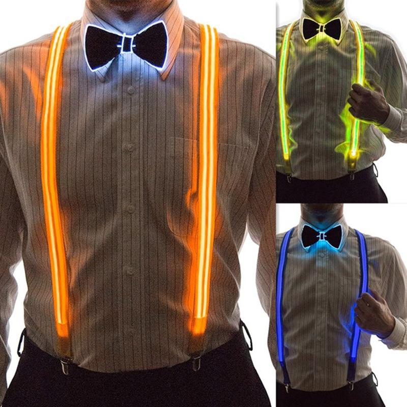 Oplichtende LED Bretels Vlinderdas
