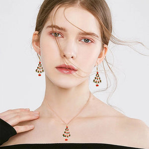 Kerstmis epoxy oorbel ketting sets