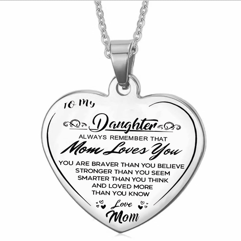 Aan mijn dochter oprechte ketting Love Mom/Dad