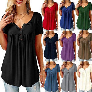 Effen T-shirt met ruches voor dames