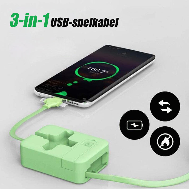 Drie in één oplaadkabelrol