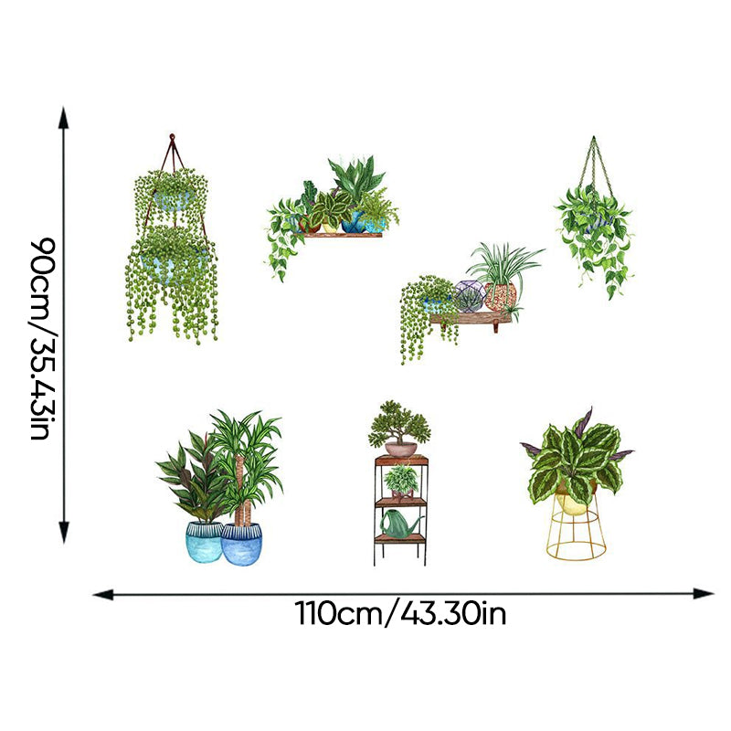 Groene plant 3D zelfklevende muursticker