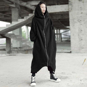 Unisex lange mouw jas met capuchon