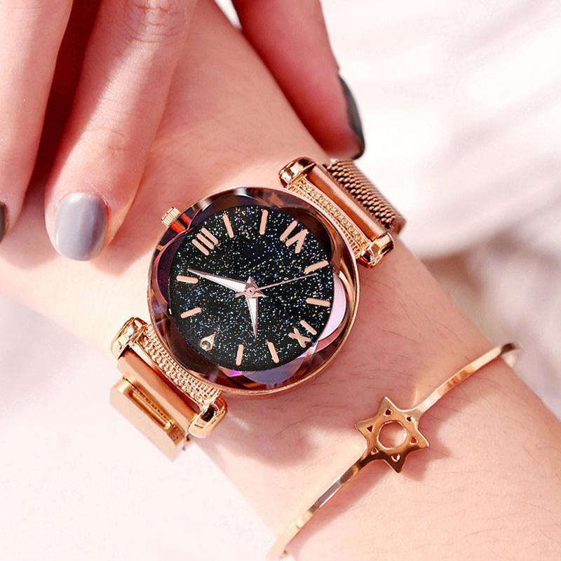Luxe polshorloge met sterrenhemel voor dames