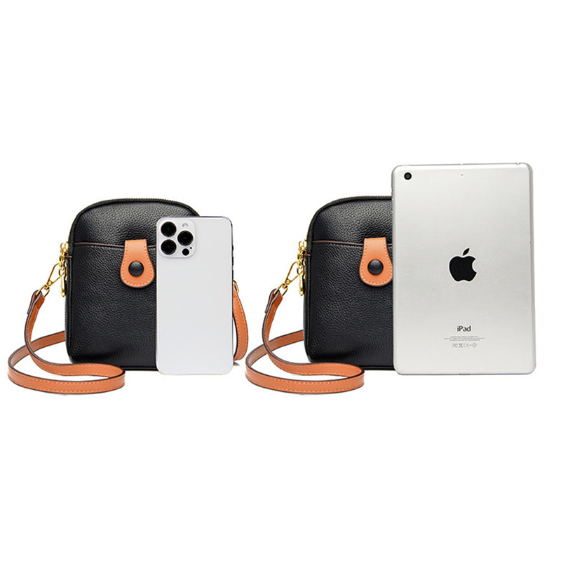 Kleine vierkante tas met één schouder in contrasterende kleur