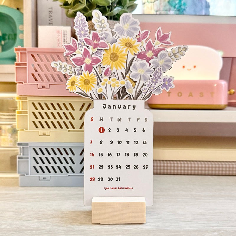 Bureaukalender Bloeiende Bloemen 2024