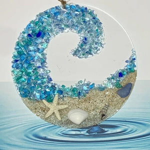 Zeeglas Suncatcher - Ocean Crashing Wave Beach Ornament