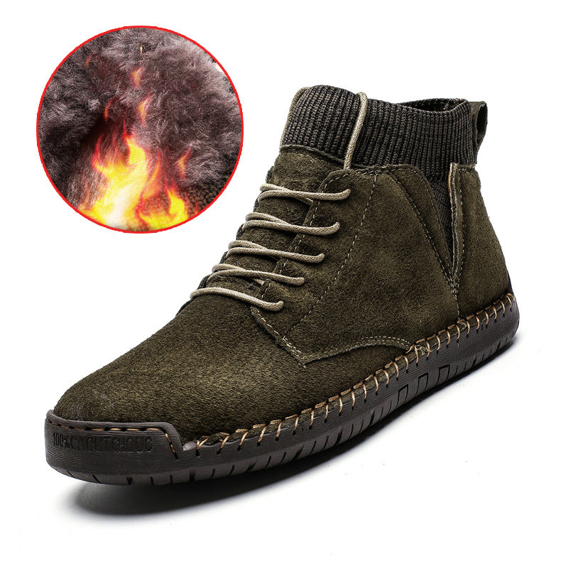Handgestikte halfhoge heren schoenen