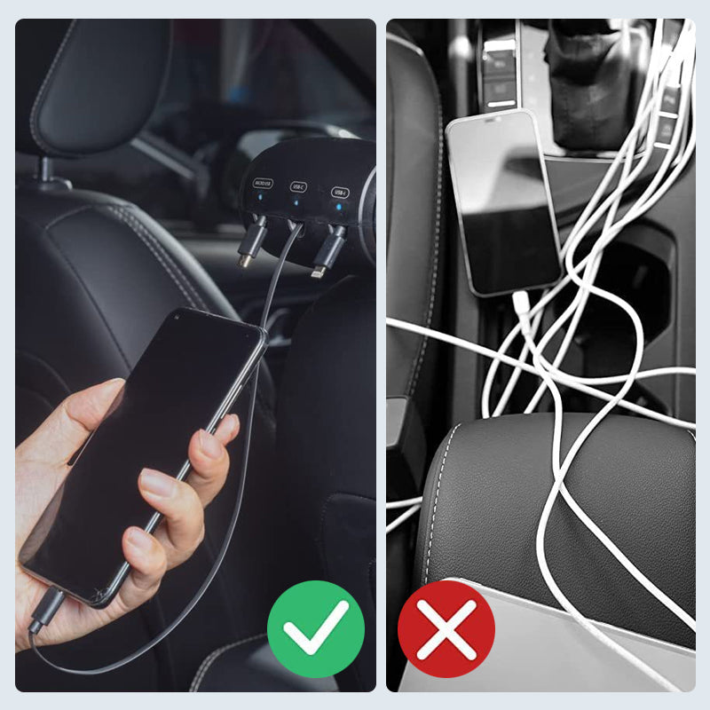 Intrekbare achterbank 3 in 1 oplader