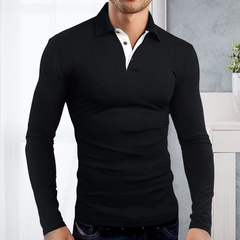 Poloshirt met lange mouwen en revers