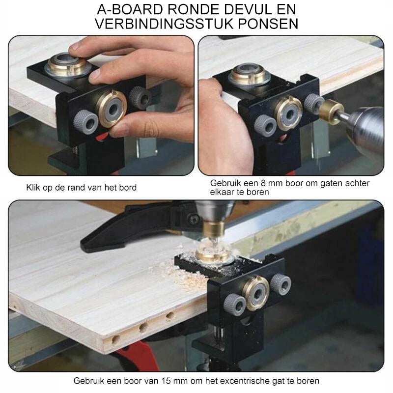 3 in 1  verstelbare houtbewerking boorzoeker ponsgereedschap