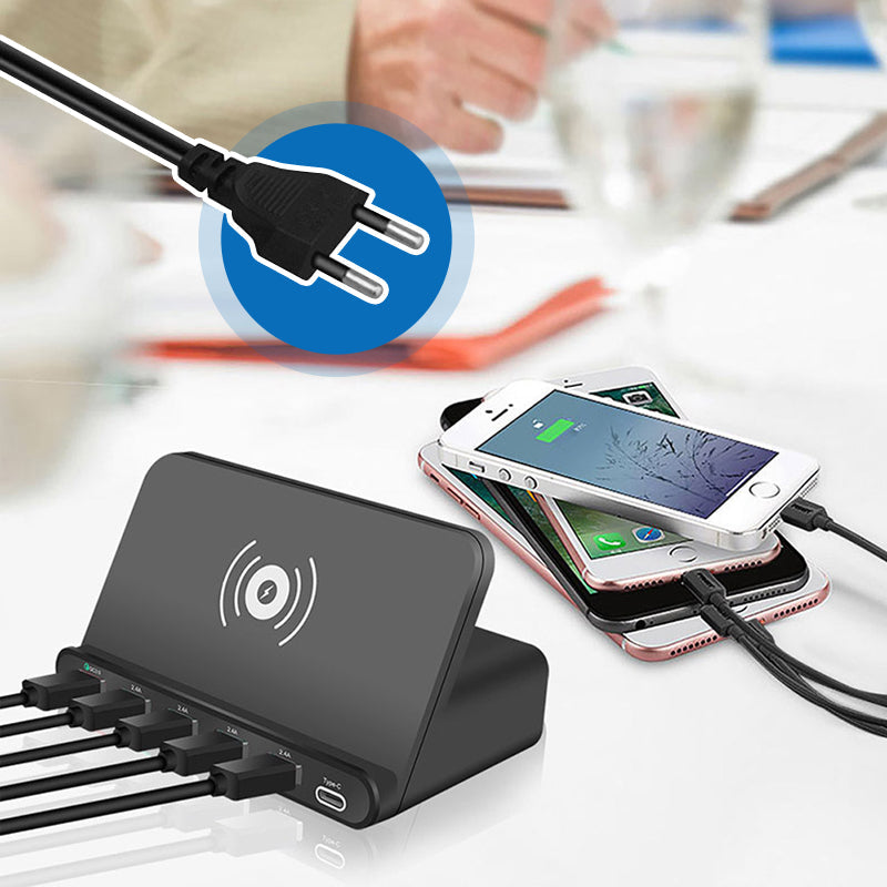 MULTI-POORT DRAADLOZE OPLADER