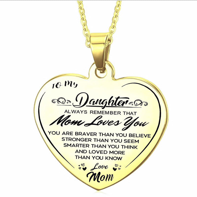 Aan mijn dochter oprechte ketting Love Mom/Dad