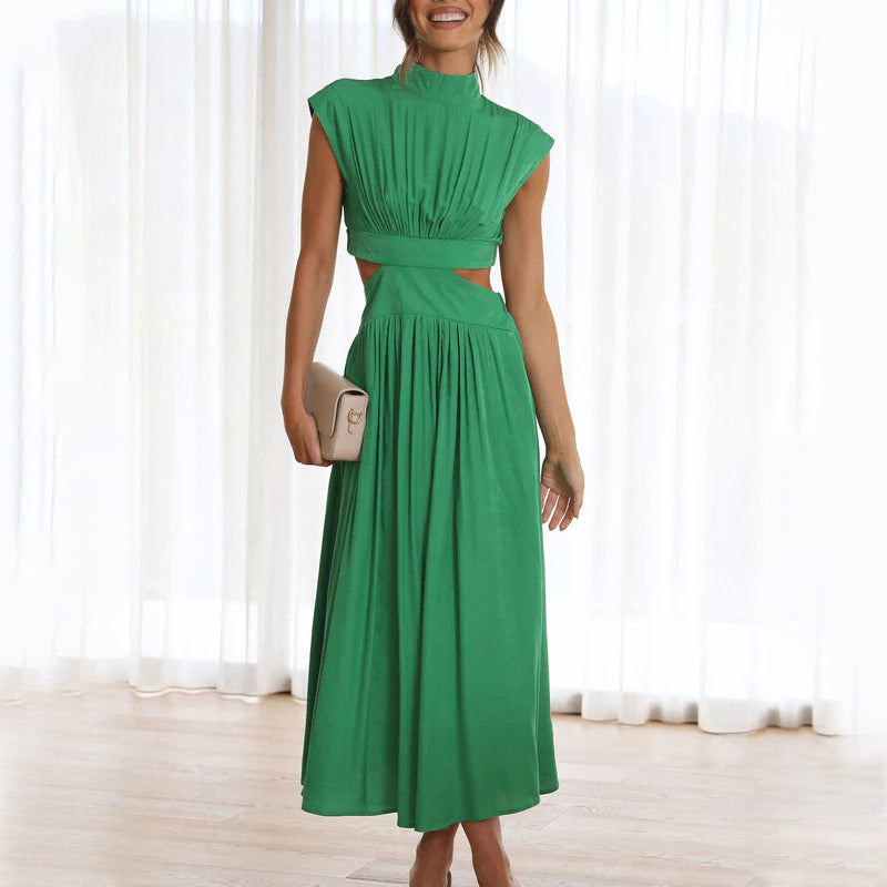 Cutout at the waist vacation midi dress