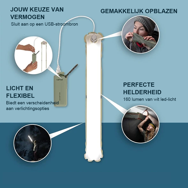 Draagbare opblaasbare opvouwbare batterij Pony Light