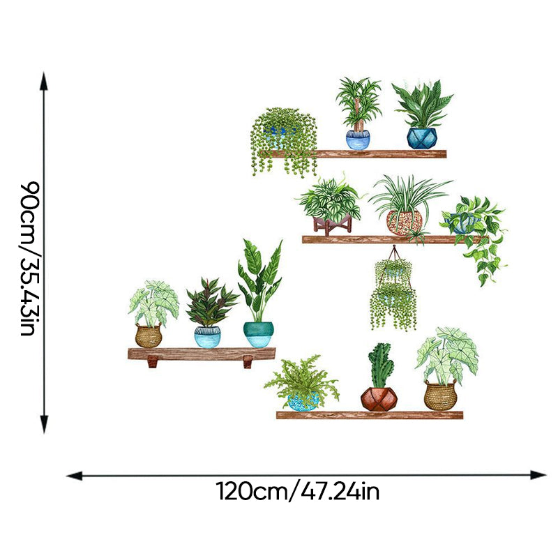 Groene plant 3D zelfklevende muursticker