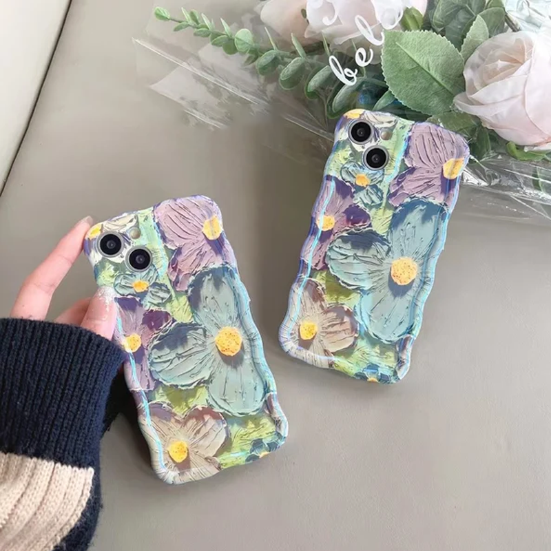 iPhone kleurrijk olieverfschilderij prachtige telefoonhoes