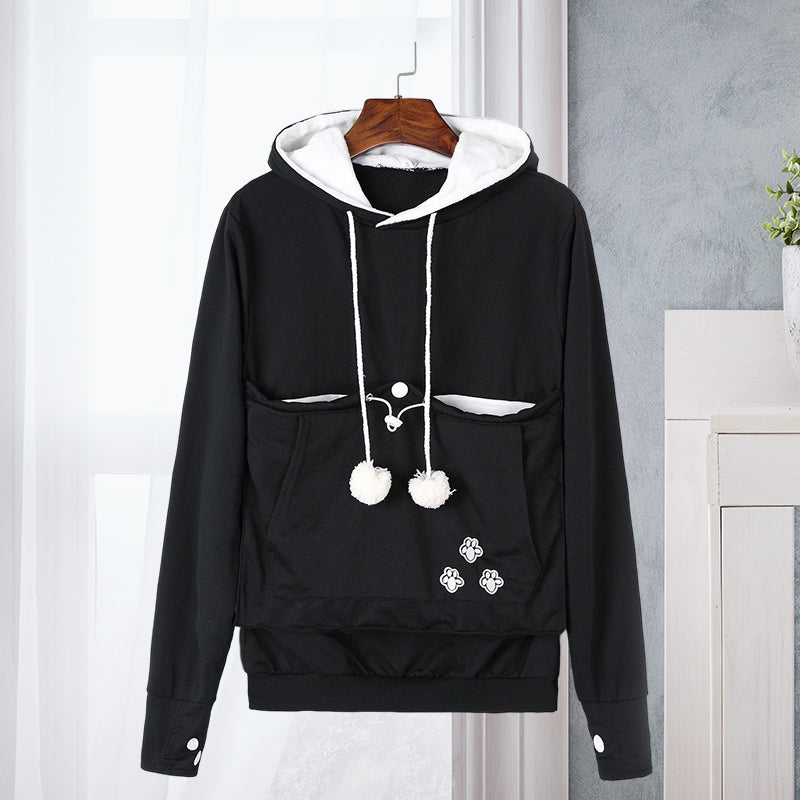 Hoodie met voorvak voor huisdieren