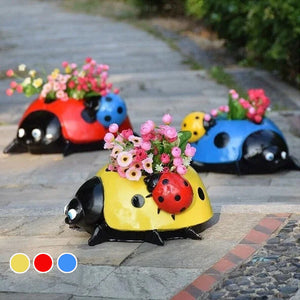 Metalen lieve heersbeestje bloempot