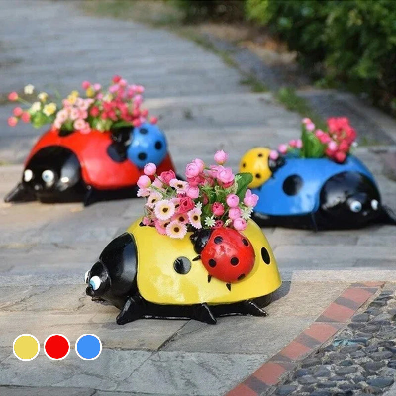 Metalen lieve heersbeestje bloempot