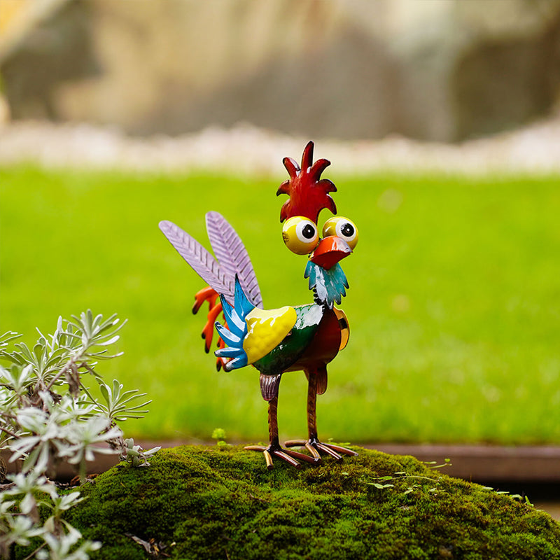 Grappig tuinhaanstandbeeld🐓
