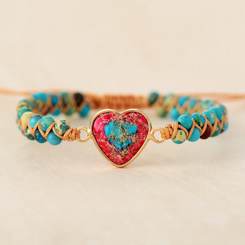 Hartstochtelijk hart jasper armband