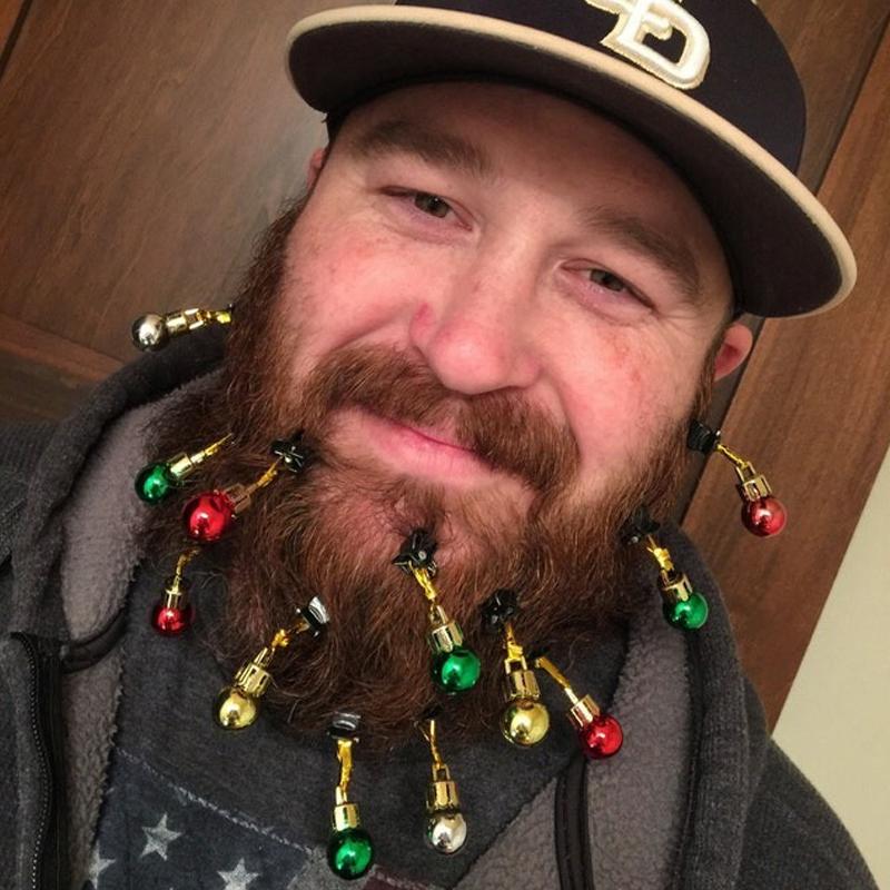 Gloeiende baard kerstversiering klokken