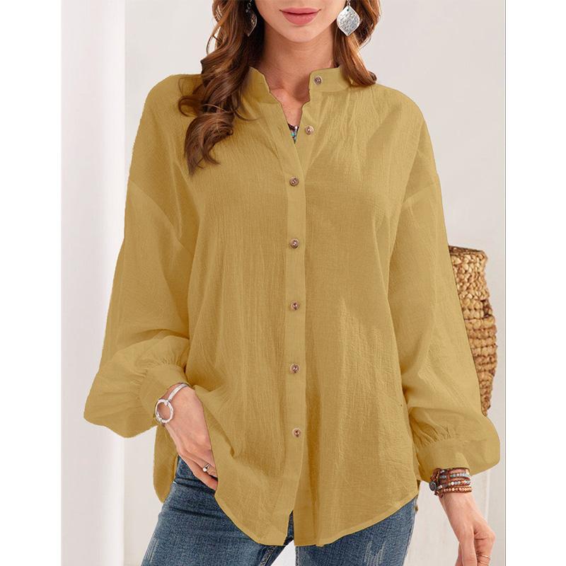 katoenen damesshirt met lange mouwen